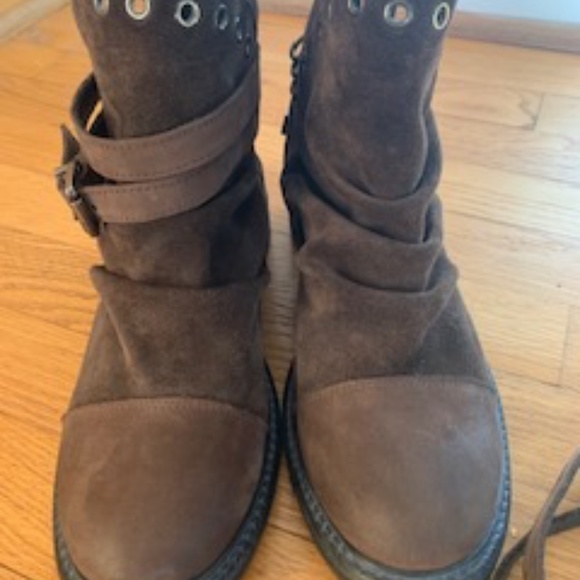 Free People Chocolate Suede Ankle Boots - Picture 1 of 5